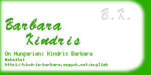 barbara kindris business card